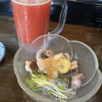 藍色の寅卯 - トマトハイ368円・イイダコ酢味噌398円