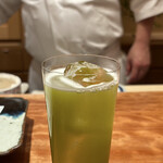 天ぷら 元吉 - 冷たい緑茶