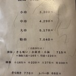 菊水 - メニュー(2025年9月14日撮影)