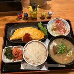 豚汁処 錦えびすっち - 料理写真:みんな大好きオムレツ定食　1,050円(税込)  ※キトランを見た、店員さんに、阪神ファンですか？と聞かれ、説明するのも恥ずかしいので、はい！で答えましたよ