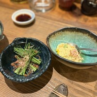 おやじ最後の握り 心斎橋店 - 付き出し・芽ねぎあて