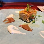 restaurant mamagoto - 鮎　カダイフ　アンチョビソース