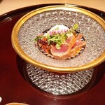 蓬左茶寮 - カツオのわら焼きと高級魚イチミダイのポン酢ジュレ