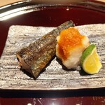 蓬左茶寮 - サンマの炭火焼き、大根おろし、カボス添え