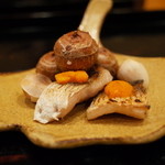 温味 - カマスの雲丹焼き 石川小芋 銀杏