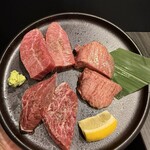 TOKYO焼肉ごぉ - メイン 厚切り上タン塩、厚切りハラミ、厚切り厳選和牛