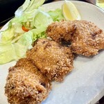 魚がし料理嘉鮮 - 鮪ほほ身フライ定食@1,182の鮪ほほ身フライ