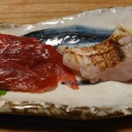 すし良 - お造り盛合せ。左側。