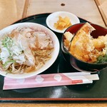 そば処　こばやし - ミニ丼セット(おろしそば　天丼)