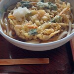 山水 - かきあげうどん(温)