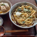 山水 - かきあげうどん&ミニカツ丼