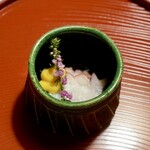 界 加賀 - 先付け：蛸の黄身酢がけ