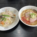 春帆亭 - 中華飯＋ラーメン950円
