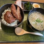 寒天レストラン さつき亭 - ミニ塩ラーメンと半ミニヒレカツ丼