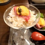 肉割烹 英 - 特製一口ちらし 生雲丹と和牛