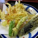 そば処 二松菴 - セットの天麩羅