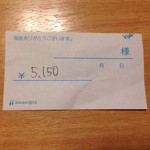 味楽 ゆめり - 本日の御会計