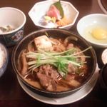Saryou Mochi Duki - 和風スタミナ定食（すき焼きと刺身）