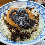 角千本店 きしめん茶屋 - 味噌カツ丼はライス大盛りに　サックサクのカツと甘辛い味噌がまたクーッ！