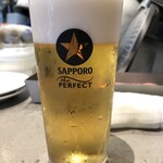 Pizzeria Bar Trico 船橋店 - パーフェクト黒ラベル（樽生）：５５０円。ちゃんとパーフェクト！しかも良心的な価格！