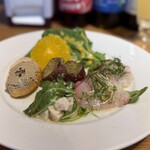 ピッツェリア トラットリア ダ オカピート - カルパッチョは天然真鯛と鰤