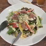 ゼニバキッチン - 温泉玉子と生ハムシーザーサラダ