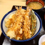 天丼てんや - 料理写真:海老といかの上天丼(冷)(小)藪そばセット 828kcal