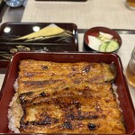 うな徳 - うな重上　お新香　酢の物　肝吸い付き