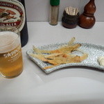 扇 - ビールとエイヒレ(^^*)