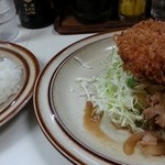 キッチン南海 - クリームコロッケしょうが焼きライス　2014.10