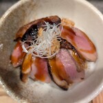 RAMEN MATSUI - 白ネギ、生姜が甘いタレと合っています。