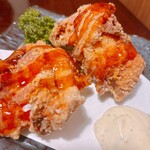 産地直送伊勢海老＆旬魚鮮肉 居酒屋 北の幸 - でっかい唐揚げ！タルタルソースも添えて