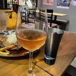 中華バル 藍天 - オレンジワイングラス