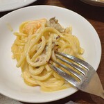 ORTAGGIO - シェアした小エビと野菜のクリームスパゲティ　+500円