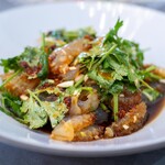 館山美食倶楽部 - 2025.9 クラゲの頭と香菜（パクチー）の黒酢和え