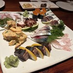 寺田屋 すみ処 - お刺身盛り合わせ　綺麗に盛り付け