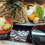なかむら庵 - 付天ざるそば(¥1,500 (大)+¥250)