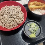 富士そば 神楽坂店 - もりそば(ミニ海老天丼セット)(¥880)