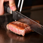 碧 - 料理写真:サーロインステーキ鉄板調理