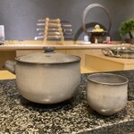 鮨うめざわ - 清水焼の酒器。この色合いが素敵♡