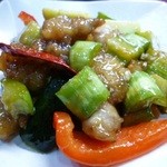 めだかタンタン - 10.25 白ナスと鳥軟骨の炒め物。