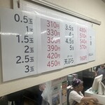竹清 本店 - うどん価格