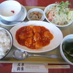 海老チリソース定食セット(ホットコーヒー付)　1000円
