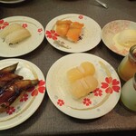 にぎりの徳兵衛 - 鰻　粒貝　赤貝　バニラアイス　プリン　帆立