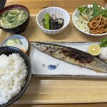 岡垣食堂 - 料理写真:生さんま定食(塩焼) ライス大盛