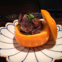 濱壹 - 柿の器に入ったさんまの焼きもの