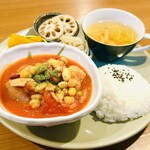 おうちごはん光里 - チキンとお豆のトマト煮込み ミニプレート