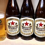 天ぷらと日本酒 明日源 - 名古屋最強の赤星税込290円