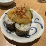 吟醸マグロ - イカウニのあて巻き、これ美味しくておかわりした