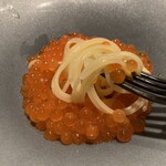 蒼 - 2.北海道　小西鮮魚店より　新いくらの冷製フェデリーニ
      出来立ていくらとハマグリを吸ったパスタ
      いくらは出汁で